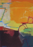 Paths, Fields and Shadows, 30 x 20cm, gouache on paper