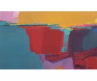 Paths, Fields and Shadows 21, 27 x 45cm, gouache on paper