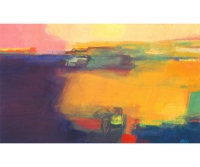 Paths, Fields and Shadows 20, 27 x 45cm, gouache on paper